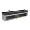 Castello Usa Amazon 84-inch Gray Vanity Set with Black Top and Brushed Nickel Handles CB-MC-84G-BN-2056-BL - alternate 6